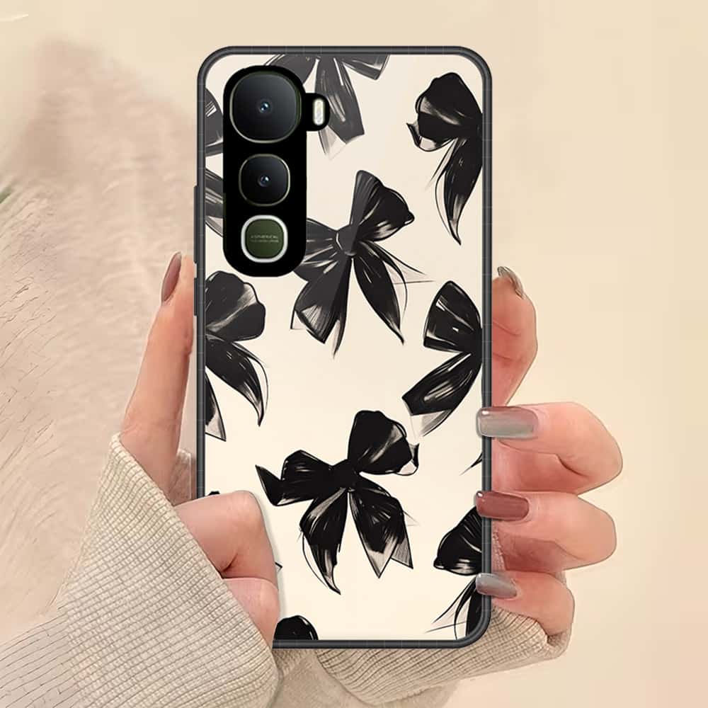 Vivo Y400 Cover - ONation Bow Series - HQ Ultra Shine Premium Infinity Glass Soft Silicon Borders Case