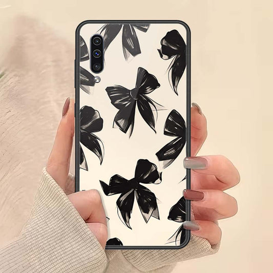 Samsung Galaxy A30s Cover - ONation Bow Series - HQ Ultra Shine Premium Infinity Glass Soft Silicon Borders Case