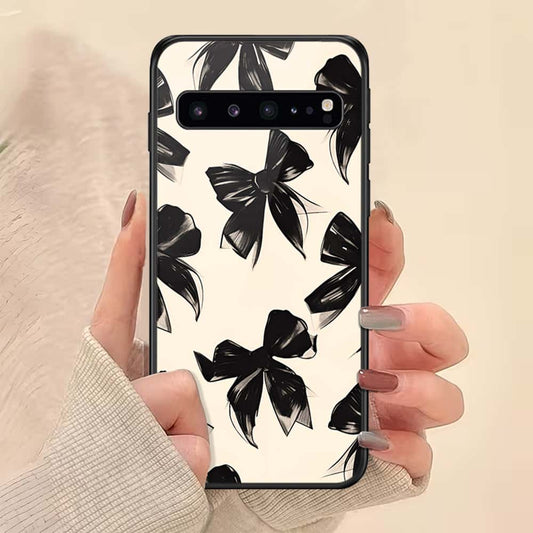 Samsung Galaxy S10 5G Cover - ONation Bow Series - HQ Ultra Shine Premium Infinity Glass Soft Silicon Borders Case