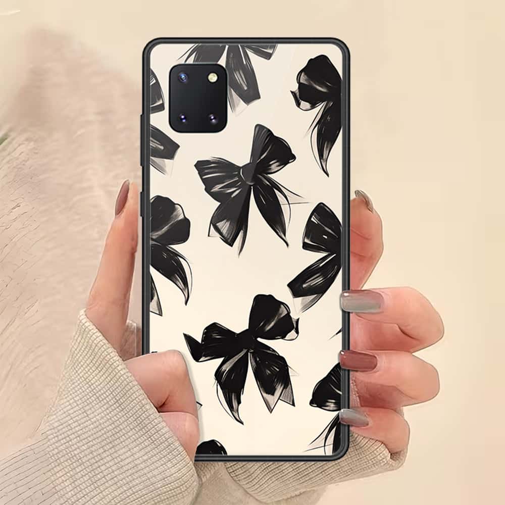 Samsung Galaxy Note 10 Lite Cover - ONation Bow Series - HQ Ultra Shine Premium Infinity Glass Soft Silicon Borders Case