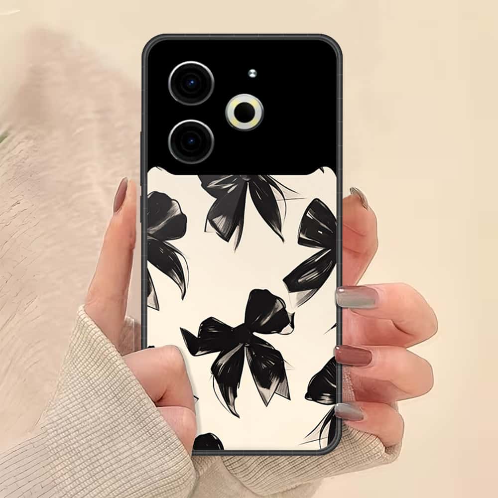 Tecno Pova 6 Cover - ONation Bow Series - HQ Ultra Shine Premium Infinity Glass Soft Silicon Borders Case