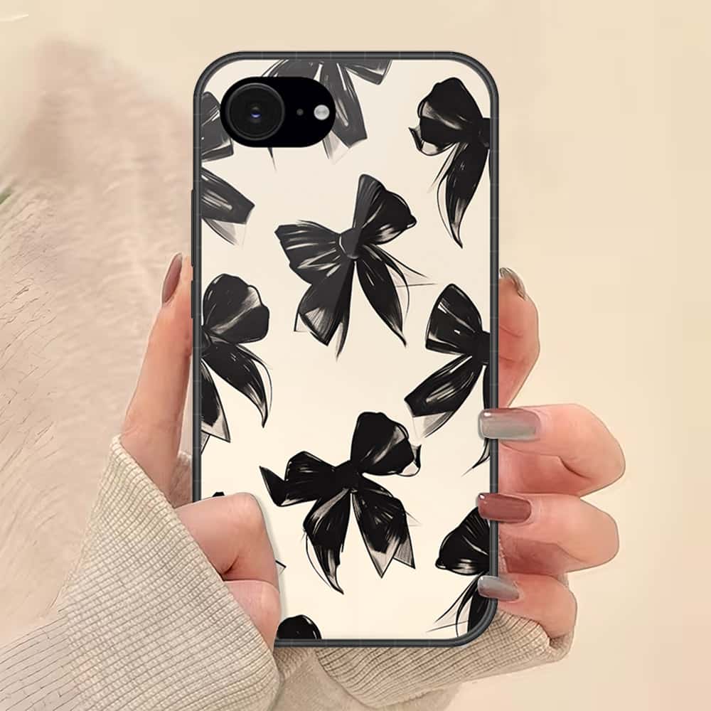 iPhone 17e Cover - ONation Bow Series - HQ Ultra Shine Premium Infinity Glass Soft Silicon Borders Case