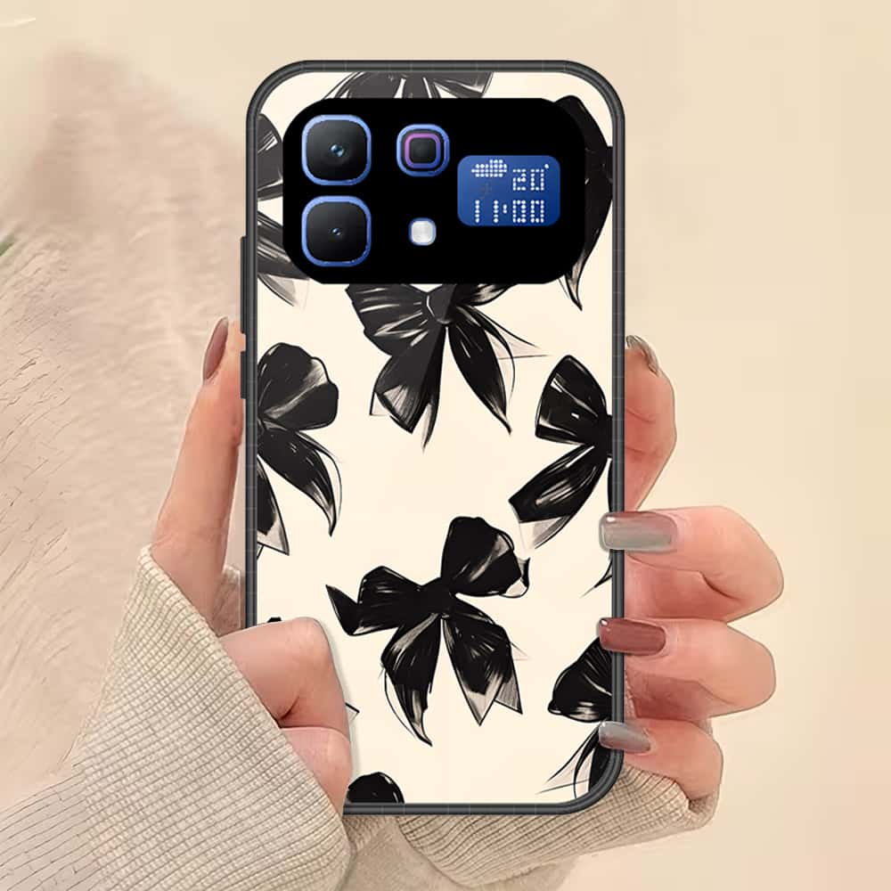 Infinix Note 60 Cover - ONation Bow Series - HQ Ultra Shine Premium Infinity Glass Soft Silicon Borders Case