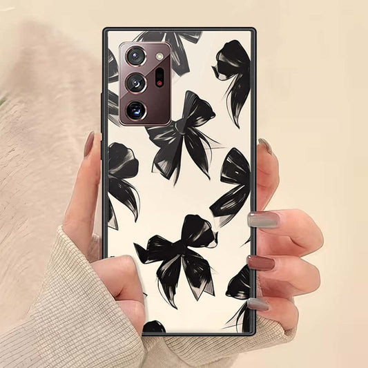 Samsung Galaxy Note 20 Ultra Cover - ONation Bow Series - HQ Ultra Shine Premium Infinity Glass Soft Silicon Borders Case
