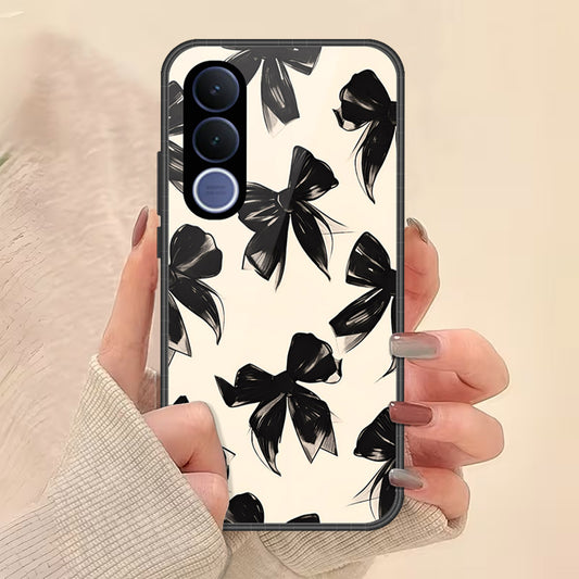 Vivo V70 FE Cover - ONation Bow Series - HQ Ultra Shine Premium Infinity Glass Soft Silicon Borders Case