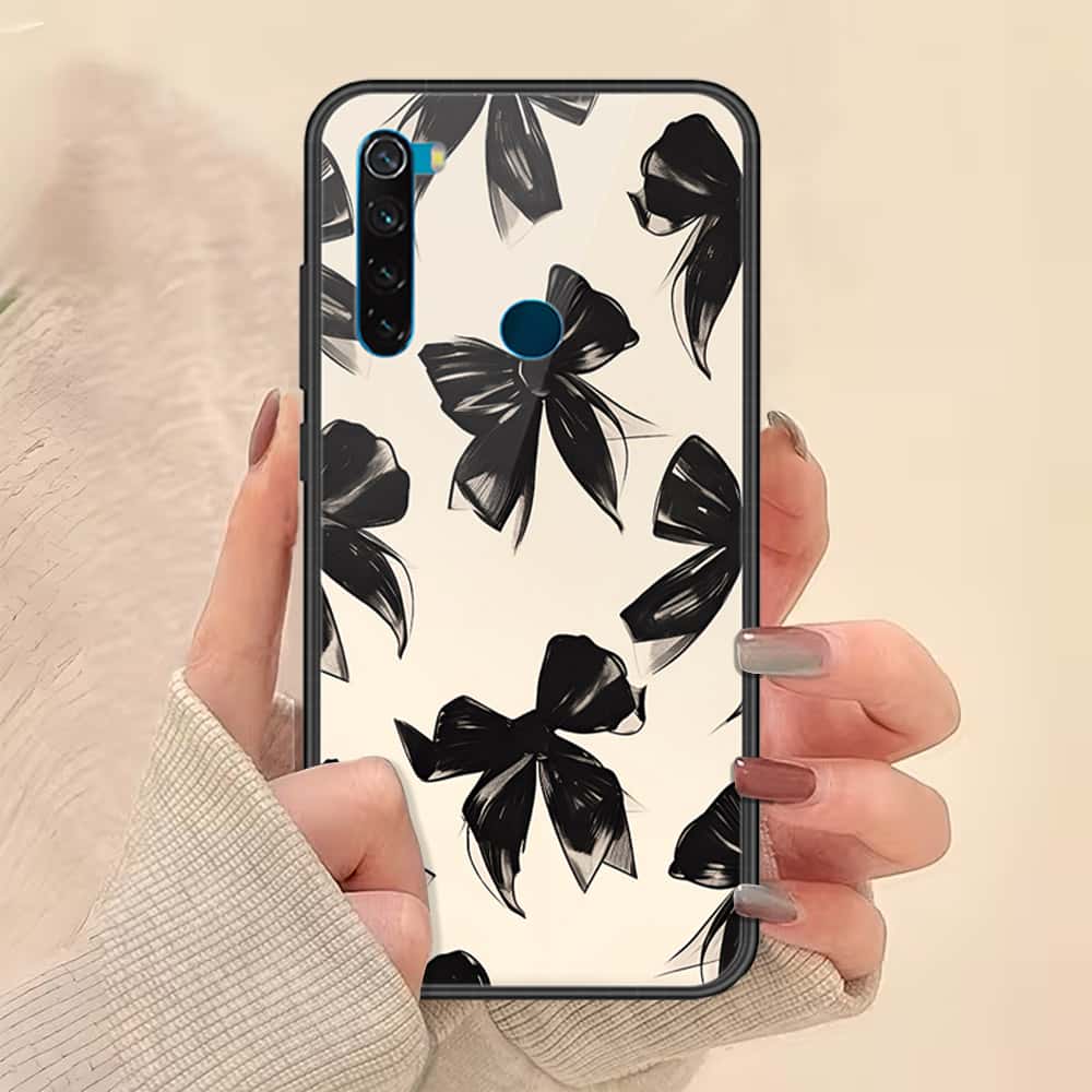 Xiaomi Redmi Note 8 Cover - ONation Bow Series - HQ Ultra Shine Premium Infinity Glass Soft Silicon Borders Case
