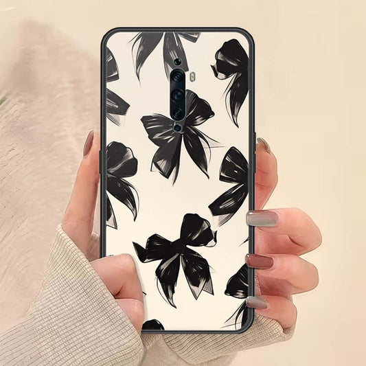 Oppo Reno 2F Cover - ONation Bow Series - HQ Ultra Shine Premium Infinity Glass Soft Silicon Borders Case