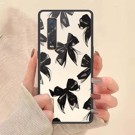 Oppo Find X2 Pro Cover - ONation Bow Series - HQ Ultra Shine Premium Infinity Glass Soft Silicon Borders Case