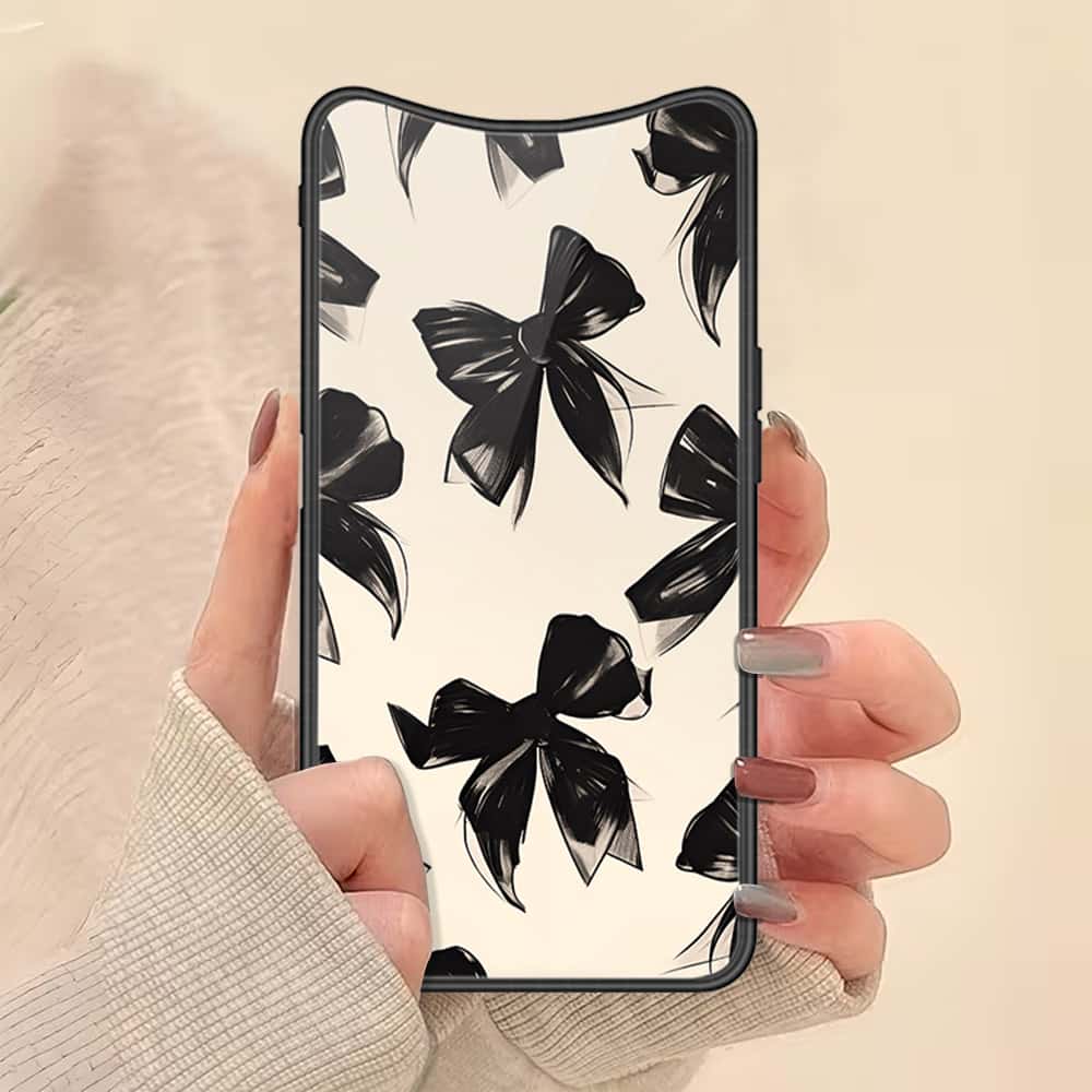 Oppo Find X Cover - ONation Bow Series - HQ Ultra Shine Premium Infinity Glass Soft Silicon Borders Case