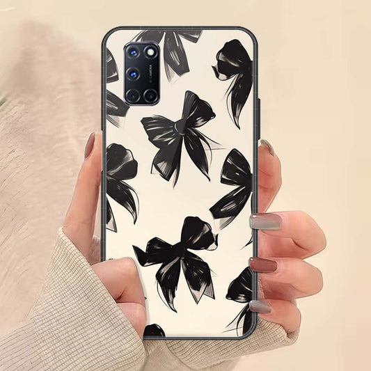 Oppo A52 Cover - ONation Bow Series - HQ Ultra Shine Premium Infinity Glass Soft Silicon Borders Case