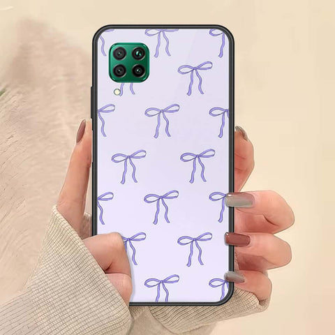 Huawei Nova 6 SE Cover - ONation Bow Series - HQ Ultra Shine Premium Infinity Glass Soft Silicon Borders Case