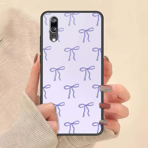 Huawei P20 Cover - ONation Bow Series - HQ Ultra Shine Premium Infinity Glass Soft Silicon Borders Case