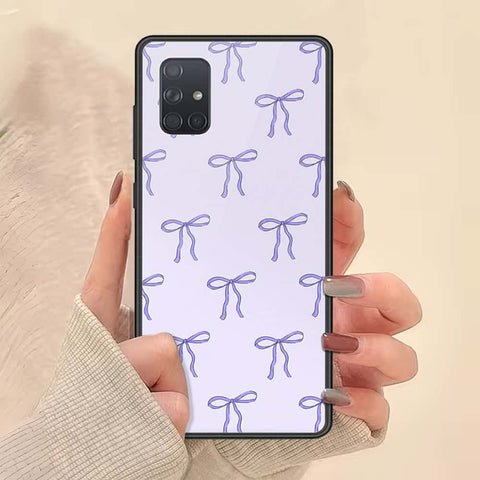 Samsung Galaxy A71 Cover - ONation Bow Series - HQ Ultra Shine Premium Infinity Glass Soft Silicon Borders Case
