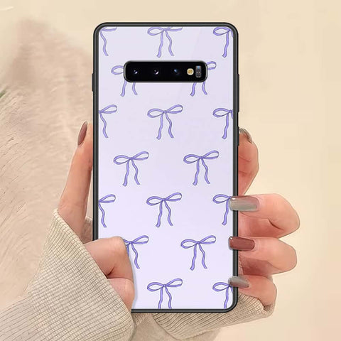 Samsung Galaxy S10 Plus Cover - ONation Bow Series - HQ Ultra Shine Premium Infinity Glass Soft Silicon Borders Case