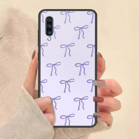 Samsung Galaxy A70s Cover - ONation Bow Series - HQ Ultra Shine Premium Infinity Glass Soft Silicon Borders Case