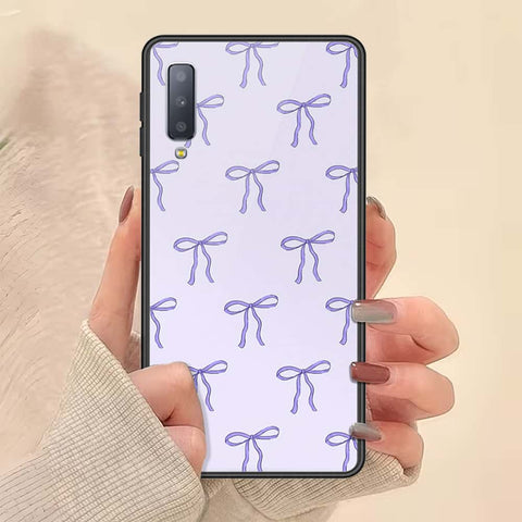 Samsung Galaxy A7 2018 Cover - ONation Bow Series - HQ Ultra Shine Premium Infinity Glass Soft Silicon Borders Case