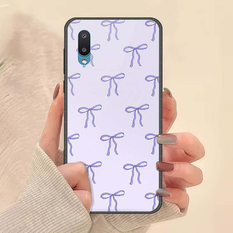 Samsung Galaxy A02 Cover - ONation Bow Series - HQ Ultra Shine Premium Infinity Glass Soft Silicon Borders Case