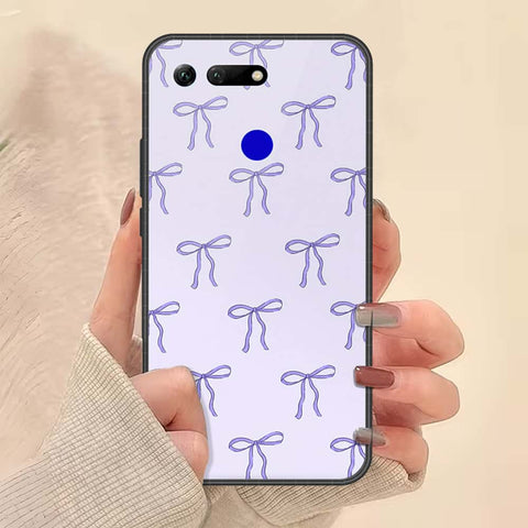 Huawei Honor View 20 Cover - ONation Bow Series - HQ Ultra Shine Premium Infinity Glass Soft Silicon Borders Case
