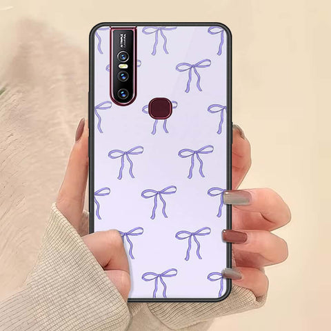 Vivo V15 Cover - ONation Bow Series - HQ Ultra Shine Premium Infinity Glass Soft Silicon Borders Case