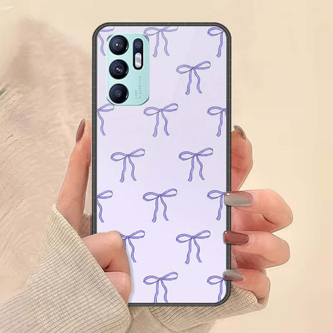 Oppo Reno 6 Cover - ONation Bow Series - HQ Ultra Shine Premium Infinity Glass Soft Silicon Borders Case