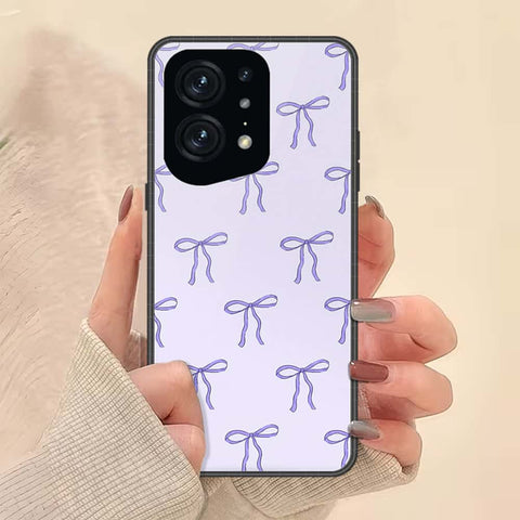 Oppo Find X5 Pro Cover - ONation Bow Series - HQ Ultra Shine Premium Infinity Glass Soft Silicon Borders Case