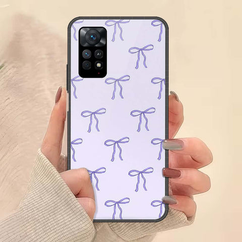 Xiaomi Redmi Note 11S Cover - ONation Bow Series - HQ Ultra Shine Premium Infinity Glass Soft Silicon Borders Case