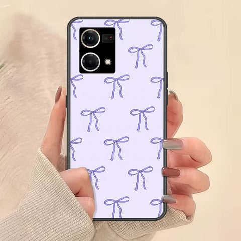 Oppo Reno 7 4G Cover - ONation Bow Series - HQ Ultra Shine Premium Infinity Glass Soft Silicon Borders Case