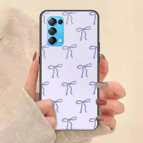 Oppo Reno 5 4G Cover - ONation Bow Series - HQ Ultra Shine Premium Infinity Glass Soft Silicon Borders Case