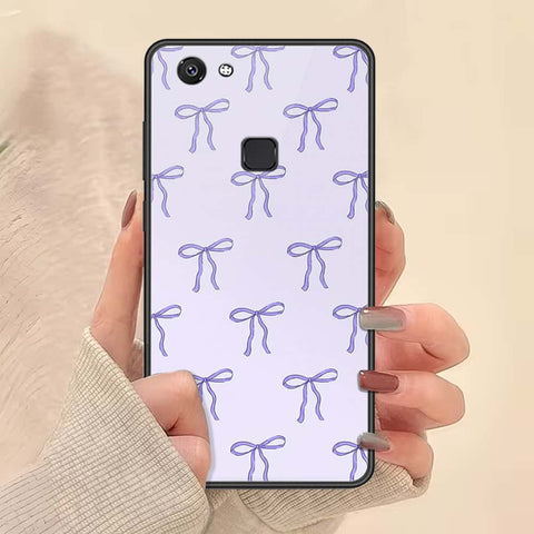 Vivo V7 Cover - ONation Bow Series - HQ Ultra Shine Premium Infinity Glass Soft Silicon Borders Case