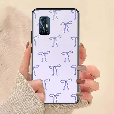 Vivo V17 Cover - ONation Bow Series - HQ Ultra Shine Premium Infinity Glass Soft Silicon Borders Case