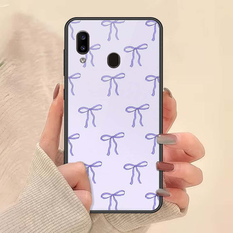 Samsung Galaxy A20 Cover - ONation Bow Series - HQ Ultra Shine Premium Infinity Glass Soft Silicon Borders Case