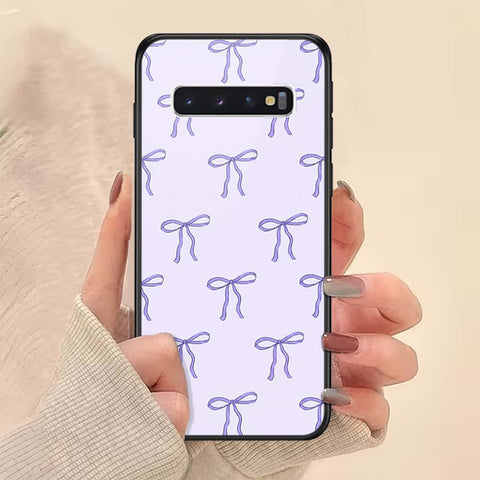 Samsung Galaxy S10 Cover - ONation Bow Series - HQ Ultra Shine Premium Infinity Glass Soft Silicon Borders Case