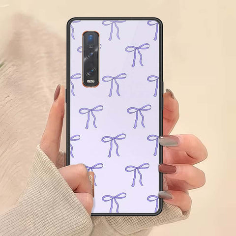 Oppo Find X2 Pro Cover - ONation Bow Series - HQ Ultra Shine Premium Infinity Glass Soft Silicon Borders Case
