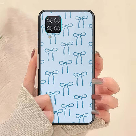 Samsung Galaxy A12 Cover - ONation Bow Series - HQ Ultra Shine Premium Infinity Glass Soft Silicon Borders Case