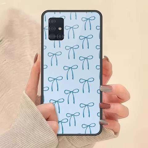 Samsung Galaxy A51 Cover - ONation Bow Series - HQ Ultra Shine Premium Infinity Glass Soft Silicon Borders Case