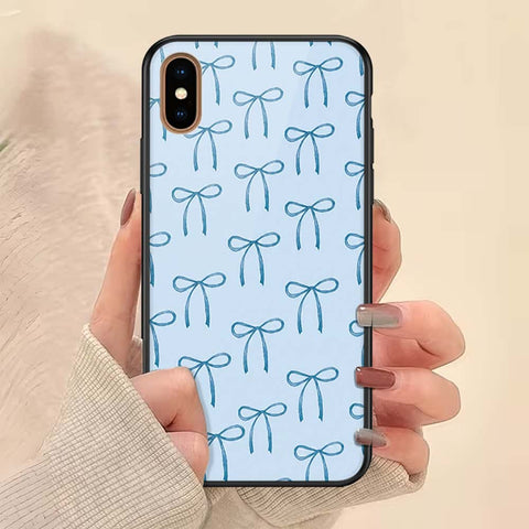 iPhone XS Max - ONation Bow Series - HQ Ultra Shine Premium Infinity Glass Soft Silicon Borders Case