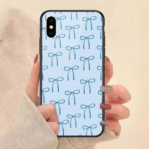 iPhone XS / X - ONation Bow Series - HQ Ultra Shine Premium Infinity Glass Soft Silicon Borders Case