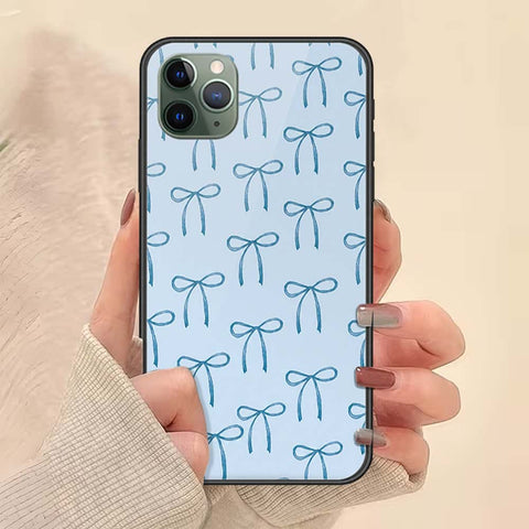 iPhone 11 Pro Max - ONation Bow Series - HQ Ultra Shine Premium Infinity Glass Soft Silicon Borders Case