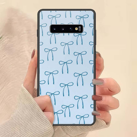 Samsung Galaxy S10 Plus Cover - ONation Bow Series - HQ Ultra Shine Premium Infinity Glass Soft Silicon Borders Case