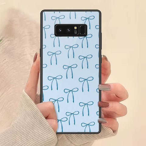 Samsung Galaxy Note 8 Cover - ONation Bow Series - HQ Ultra Shine Premium Infinity Glass Soft Silicon Borders Case