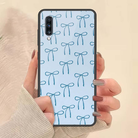 Samsung Galaxy A70 Cover - ONation Bow Series - HQ Ultra Shine Premium Infinity Glass Soft Silicon Borders Case