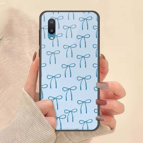 Samsung Galaxy A02 Cover - ONation Bow Series - HQ Ultra Shine Premium Infinity Glass Soft Silicon Borders Case