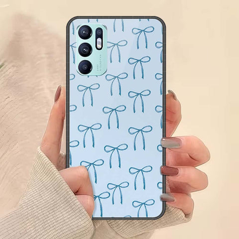 Oppo Reno 6 Cover - ONation Bow Series - HQ Ultra Shine Premium Infinity Glass Soft Silicon Borders Case