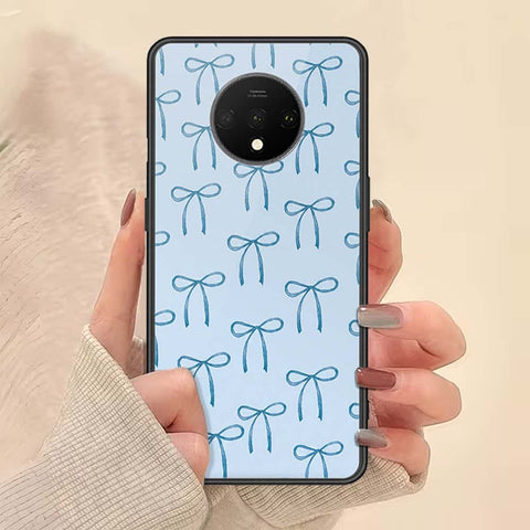 OnePlus 7T Cover - ONation Bow Series - HQ Ultra Shine Premium Infinity Glass Soft Silicon Borders Case
