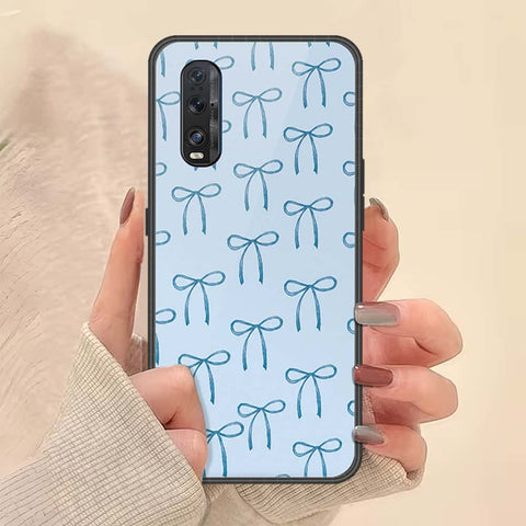 Oppo Find X2 Cover - ONation Bow Series - HQ Ultra Shine Premium Infinity Glass Soft Silicon Borders Case