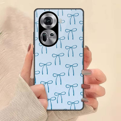 Oppo Reno 11 5G Cover - ONation Bow Series - HQ Ultra Shine Premium Infinity Glass Soft Silicon Borders Case