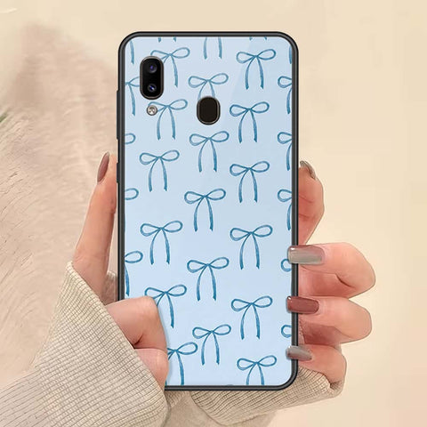 Samsung Galaxy A20 Cover - ONation Bow Series - HQ Ultra Shine Premium Infinity Glass Soft Silicon Borders Case