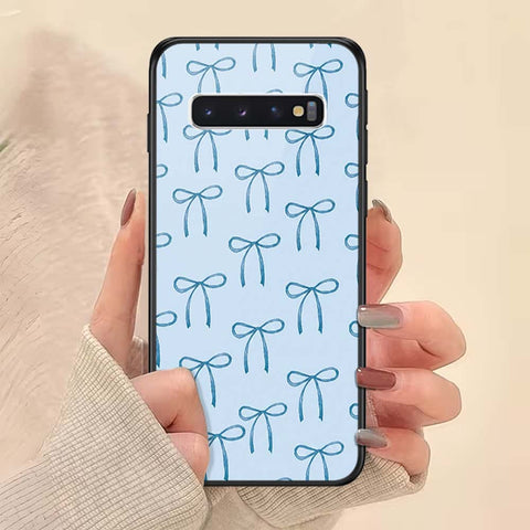 Samsung Galaxy S10 Cover - ONation Bow Series - HQ Ultra Shine Premium Infinity Glass Soft Silicon Borders Case