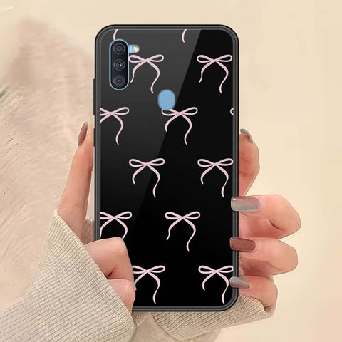 Samsung Galaxy A11 Cover - ONation Bow Series - HQ Ultra Shine Premium Infinity Glass Soft Silicon Borders Case