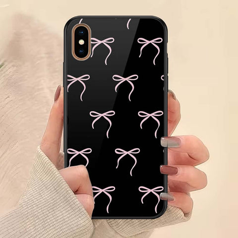iPhone XS Max - ONation Bow Series - HQ Ultra Shine Premium Infinity Glass Soft Silicon Borders Case